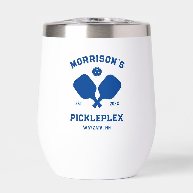 Pickleball Paddles Custom Text Home Court  Thermal Wine Tumbler (Front)