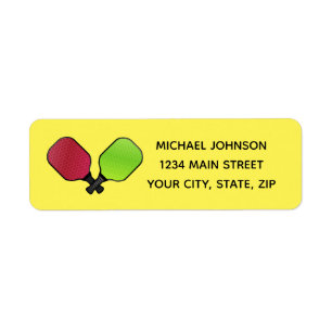 Pickleball Paddles Design Return Address Sticker