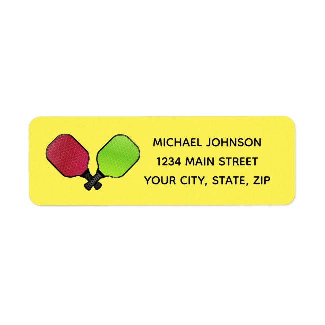 Pickleball Paddles Design Return Address Sticker