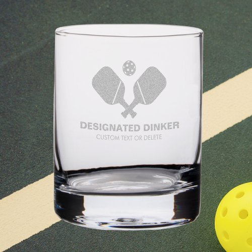 Pickleball Paddles Funny Designated Dinker Rocks Glass