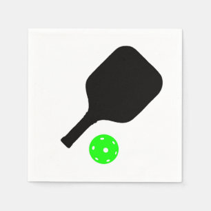 Pickleball paddles & green balls napkins