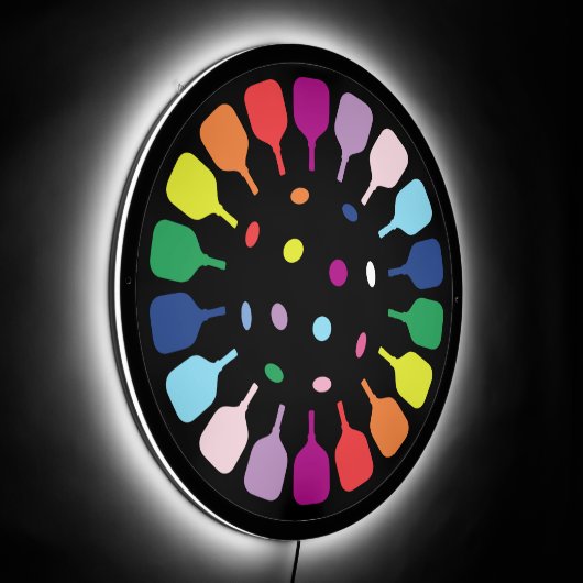 🌕 Pickleball paddles LED Sign (Angle)