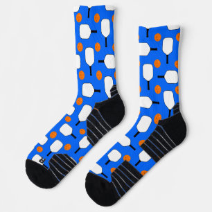 Pickleball Paddles, Orange Pickleball Balls, Blue Socks