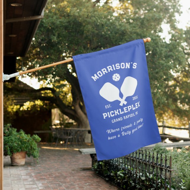 Pickleball Paddles Personalized Home Court Club House Flag (In SItu)