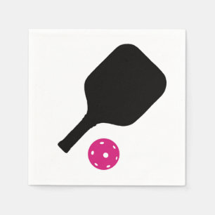 Pickleball paddles & pink balls napkins