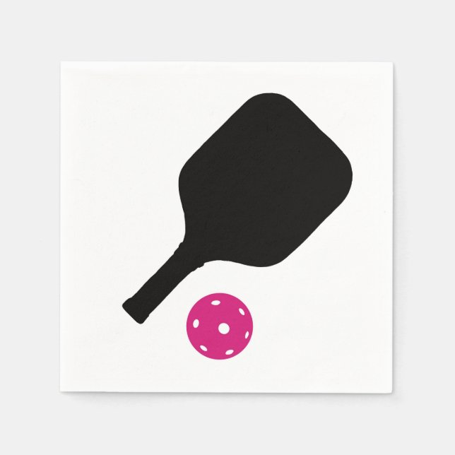 Pickleball paddles & pink balls napkins (Front)