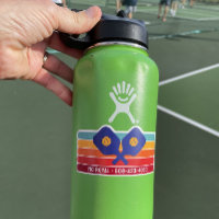 Pickleball Paddles, Retro Stripes, Custom Text Sticker