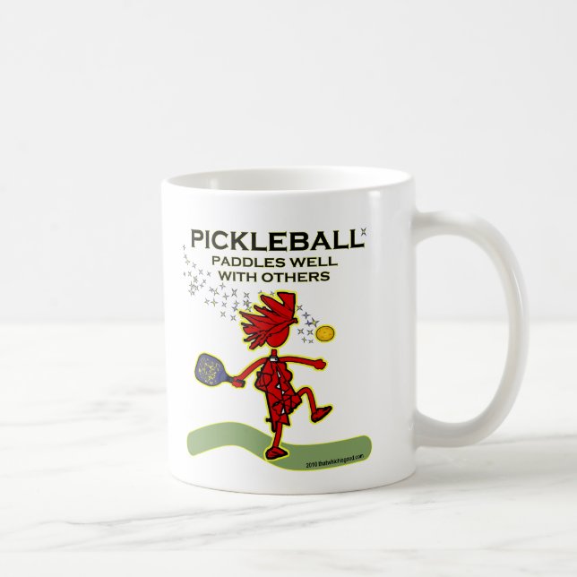 Pickleball Paddles Well With Others Coffee Mug (Right)