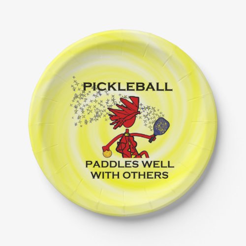 Pickleball Paddles Well With Others Paper Plate