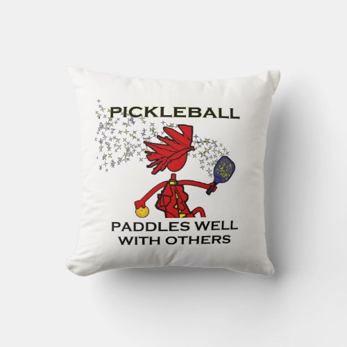Pickleball Paddles Well With Others Throw Pillow