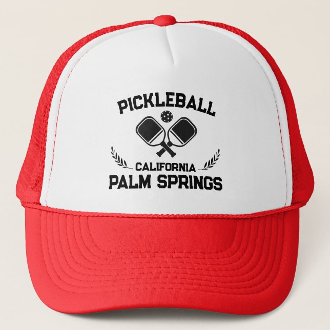 Pickleball Palm Springs California US Custom  Trucker Hat (Front)