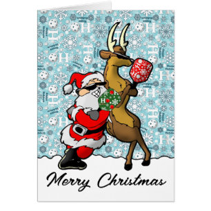 Pickleball Partners Christmas Santa and Reindeer Cards