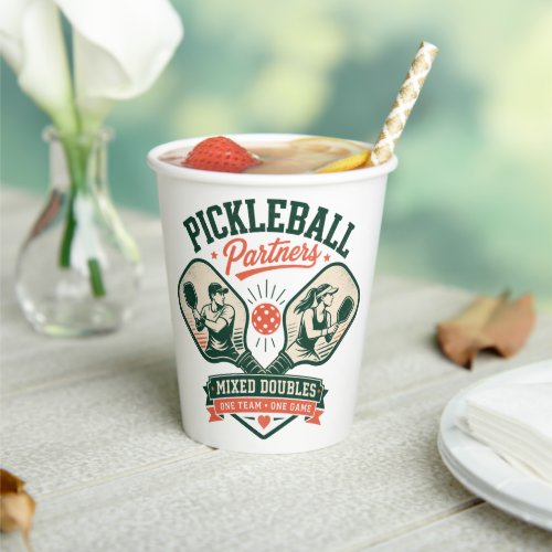 Pickleball Partners Mixed Doubles Paper Cups