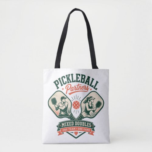 Pickleball Partners Mixed Doubles Tote Bag