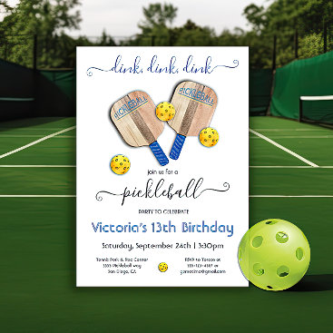 Pickleball Party Dink Birthday Invitation