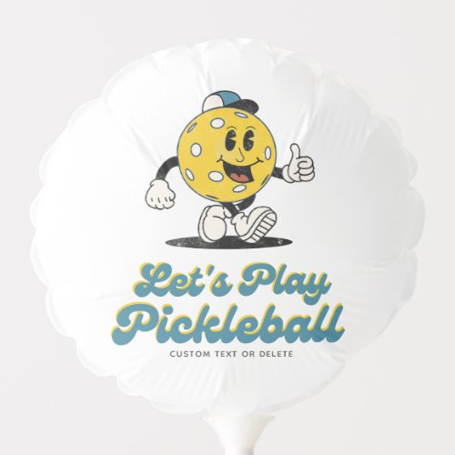 Pickleball Party Funny Pickleball Cartoon Mascot Balloon