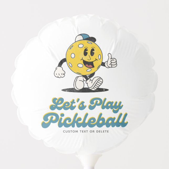 Pickleball Party Funny Pickleball Cartoon Mascot Balloon (Front)