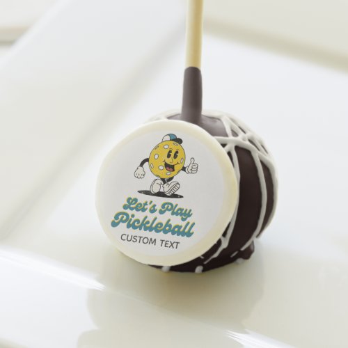 Pickleball Party Funny Pickleball Cartoon Mascot Cake Pops