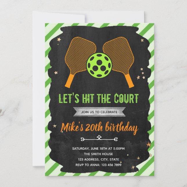Pickleball party invitation (Front)