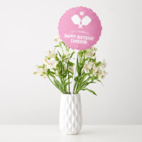 Pickleball Party Paddles Pink White Custom