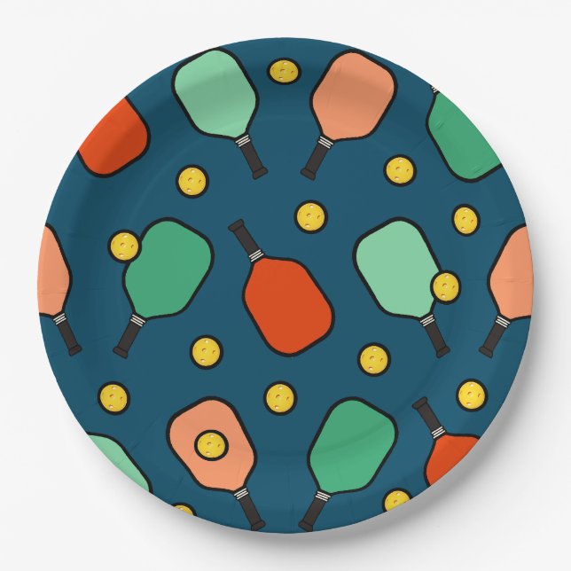 Pickleball Party Paper Plates (Front)