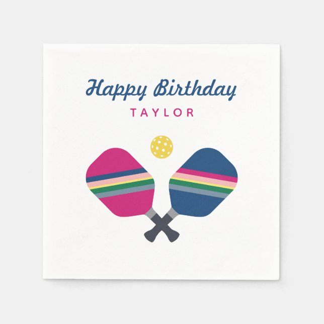 Pickleball Party Personalized Name Custom Napkins (Front)
