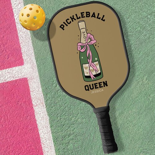 Pickleball Party Queen Custom Name Paddle