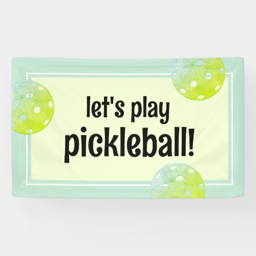 Pickleball Party Sports Green Custom Banner