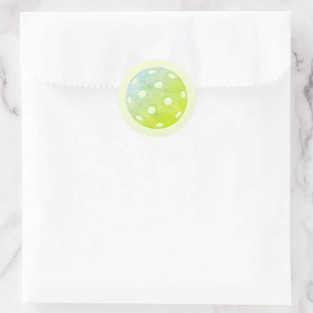 Pickleball Party Sports Green Custom Classic Round Sticker (Bag)