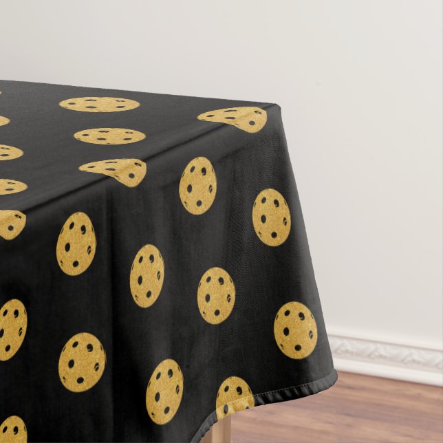 Pickleball Party Wedding Bachelor Black and Gold  Tablecloth (In Situ)