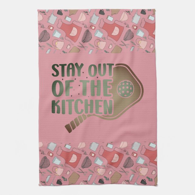Pickleball Passion: Stay out of the Kitchen Funny Towel (Vertical)