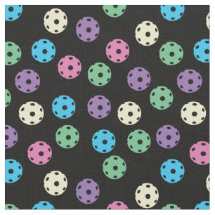 Pickleball - pastel mix on black fabric