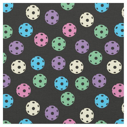 Pickleball - pastel mix on black fabric