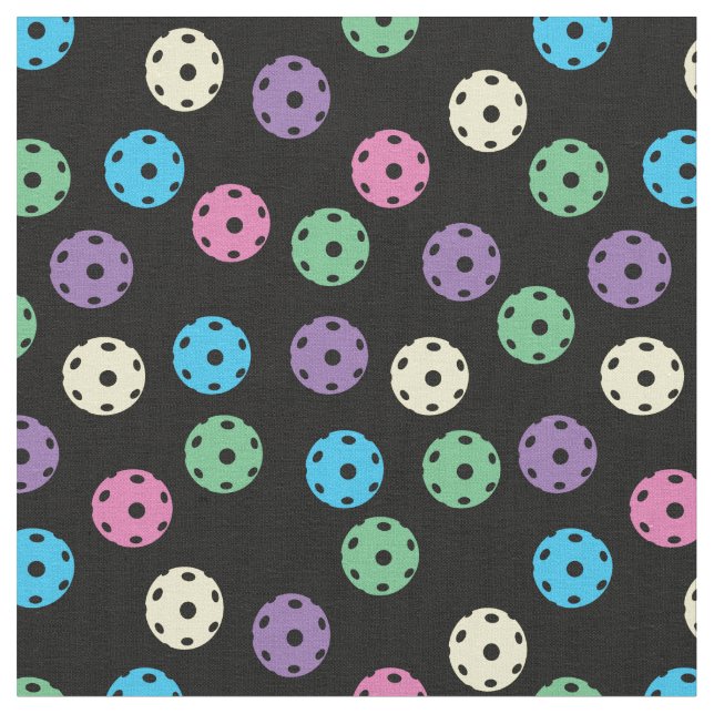 Pickleball - pastel mix on black fabric (Close Up)