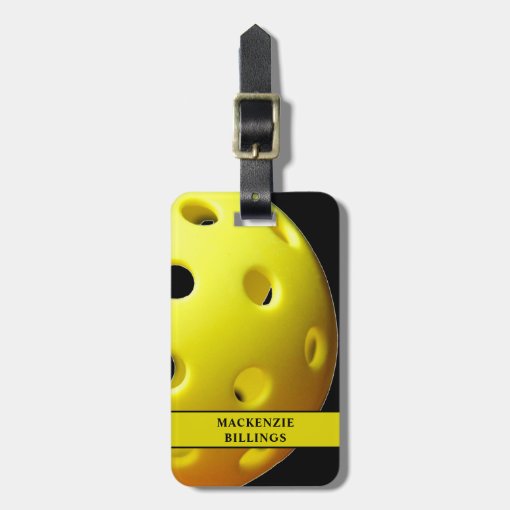 Pickleball Pattern Monogram Name Luggage Tag Zazzle