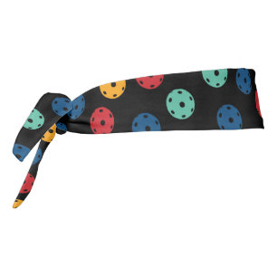 Pickleball pattern with  pickleball balls tie headband