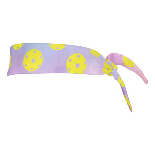Pickleball pattern with yellow pickleball balls tie headband