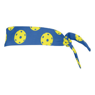 Pickleball pattern with yellow pickleball balls tie headband