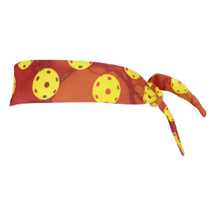 Pickleball pattern with yellow pickleball balls tie headband