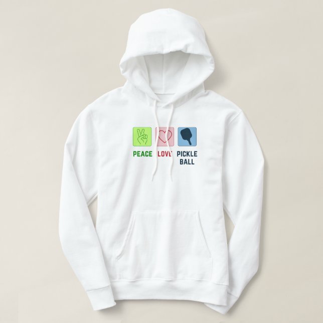 Pickleball Peace and Love Hoodie (Design Front)