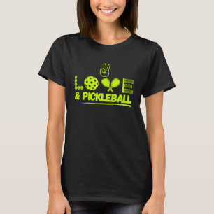 Pickleball Peace and Love Pickleball Paddle Dink T-Shirt