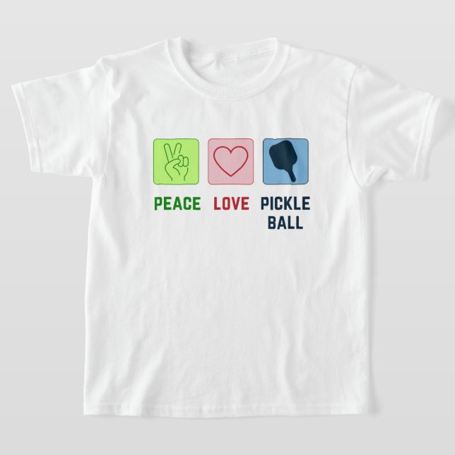 Pickleball Peace and Love  T-Shirt (Laydown)