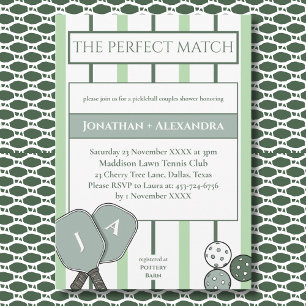Pickleball Perfect Match Couples Shower Invitation