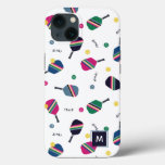 Pickleball Personalized Monogram Blue Green Pink Iphone 13 Case at Zazzle