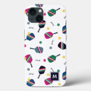 Pickleball Personalized Monogram Blue Green Pink Iphone 13 Case at Zazzle