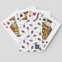 Pickleball Personalized Monogram Blue Green Pink Poker Cards