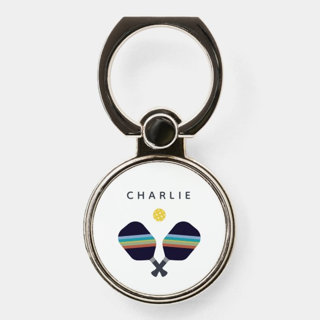 Pickleball Personalized Name Custom Gift Phone Ring Stand (Front)