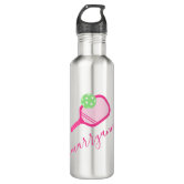 Preppy Watercolor Hearts in Blue Stainless Steel Water Bottle 