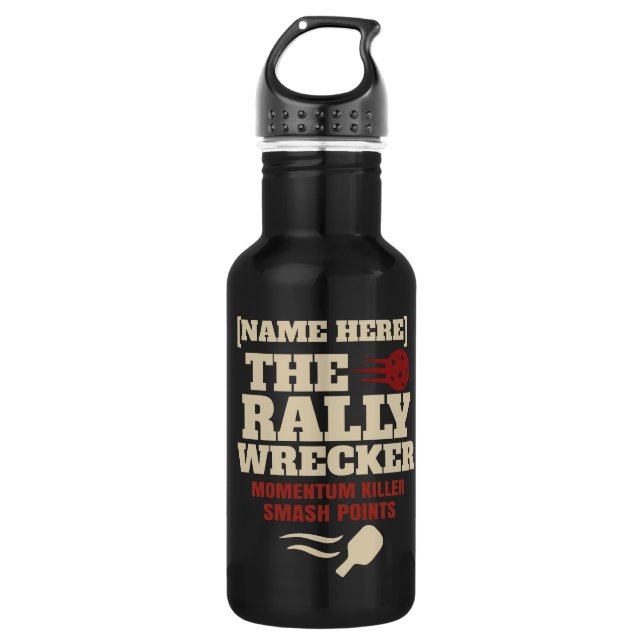 Pickleball Personalized Name Rally Wrecker Stainless Steel Water Bottle (Front)