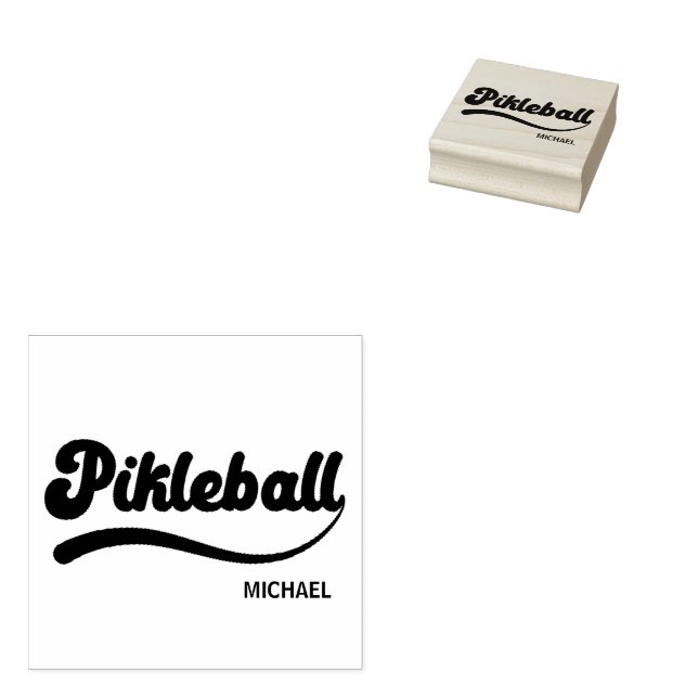 Pickleball Personalized Name  Rubber Stamp (Stamped)